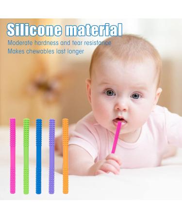 Soft Hollow Silicone Baby Teething Sticks 5Pcs for ADHD - Style 1 - Buy Online on GoSupps.com