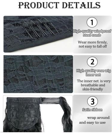 Ponytail Extensions Long Straight Ponytail Extension 22/34 inch Wrap Around Ponytail Synthetic Hair Extensions Clip in Straight Ponytail Hairpiece for Women for Women(Color:1B Size:22inch-55cm) 22inch-55cm 1B - Buy Online on GoSupps.com