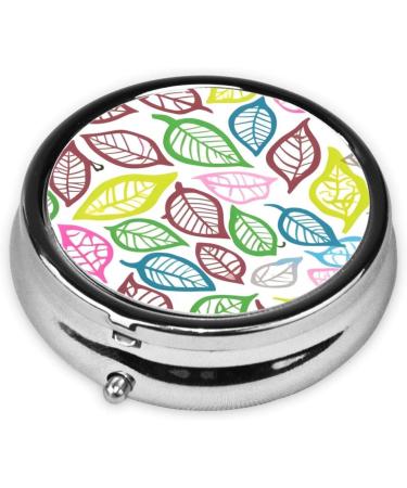 Leaf Lines Round Pill Box - 3 Compartment Travel Organizer for Pills | Portable & Perfect for Travel - Buy Online on GoSupps.com