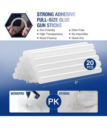 WORKPRO Mini Hot Glue Gun Kit with 20pcs Sticks - Lightweight Hot Melt Gun for Decoration, Craft, School Art, DIY & Home Repairs - Grey - Buy Online on GoSupps.com