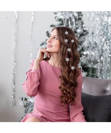 Lurrose 10pcs Crystal Spiral Hair Clips - Elegant Snowflake Hairpins for Women, Bridesmaid, and Bride - Buy Online on GoSupps.com