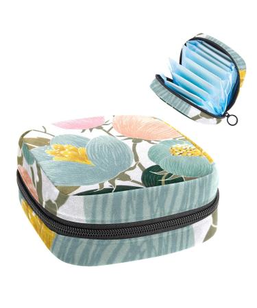GIAPB Period Bag Sanitary Napkin Storage Bag Period Pouch Travel Makeup Bag Art Spring Flower Color4231