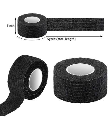 Self Adherent Wrap Tape - Medical Cohesive Bandages 6 Pack 1" x 5 Yards - Flexible Stretch Athletic Tape for Sports Injuries Sprains and Soreness (Black - Buy Online on GoSupps.com