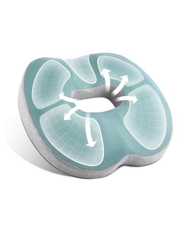 SPEEDWOW Hemorrhoid Donut Pillow, Ergonomic Design Hemorrhoid Cushion, Coccyx, Sciatica, Postpartum Pain Relief Memory Foam Cushion(Green)