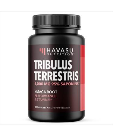 Tribulus Terrestris for Men (95% Saponins) with Maca Root - 1 000 mg Tribulus Terrestris Extract and Maca Root Capsules for Men - Male Performance Support - 90 Tribulus Extract and Maca Capsules 90 Count (Pack of 1)