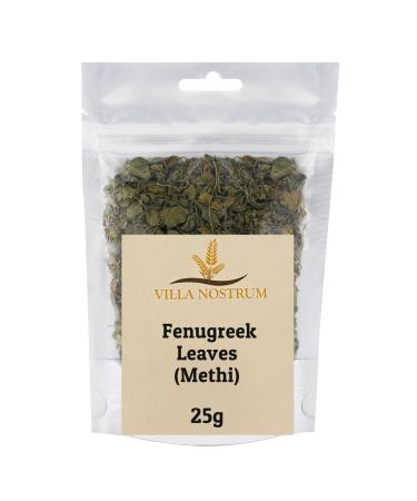 Dried Fenugreek Leaves (Methi) 25g by Villa Nostrum - Indian Spices Kasoori Methi Curries Teas Strong Flavor