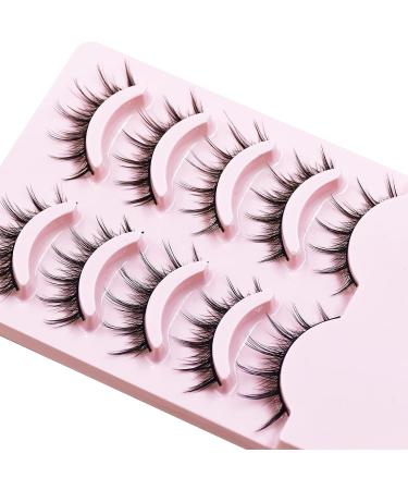 AUGENLI 15mm Japanese Style Wispy Eyelashes - Reusable 5Pair for Cosplay and Daily Wear - Buy Online on GoSupps.com