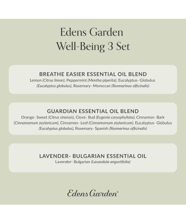Edens Garden Essential Oils Well-Being 3 Set 100% Pure Therapeutic Grade Undiluted Natural Aromatherapy for Skin Diffusers & Home Includes: Breathe Easier Guardian & Lavender 10 ml/ 3 Pack Well-Being 0.33 Fl Oz (Pa  - Buy Online on GoSupps.com