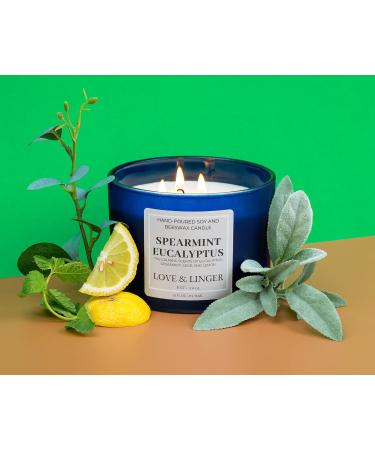 Aromatherapy Candle - Eucalyptus Luxury Soy & Beeswax 3 Wick - 16 oz Stress Relief & Relaxation Candle for Home - Buy Online on GoSupps.com