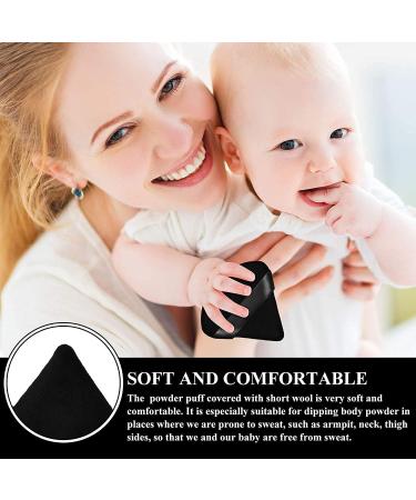 Ondaring 6Pcs Makeup Powder Puff Triangle Velvet Powder Puff with Ribbon Band for Contouring Under Eyes Corners for Loose Powder Body Powder Makeup Tool 6pcs Black - Buy Online on GoSupps.com
