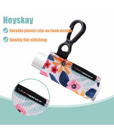 HEYSKAY 5PCS Lip Balm Holder Sleeves | Keychain Clip-On Lipstick & Chapstick Holder | Floral Elastic Sleeves for Lip Gloss - Buy Online on GoSupps.com
