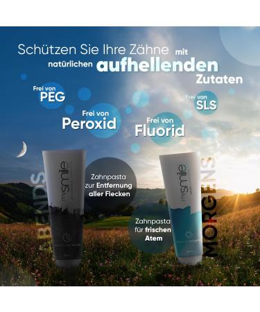 Activated Carbon Toothpaste & Bamboo Toothbrush Set - Fluoride-Free Teeth Whitening - MySmile 2x60ml Day & Night Whitening Solution - Buy Online on GoSupps.com