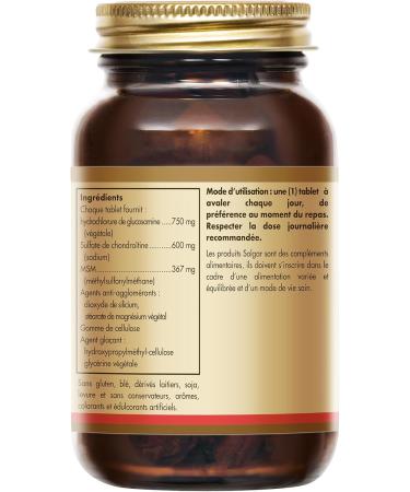 Solgar Extra Concentrate Glucosamine Chondroitin MSM - High Quality - Patented Ingredient - High Concentration - Food Supplement - Bottle of 60 Tablets - Buy Online on GoSupps.com