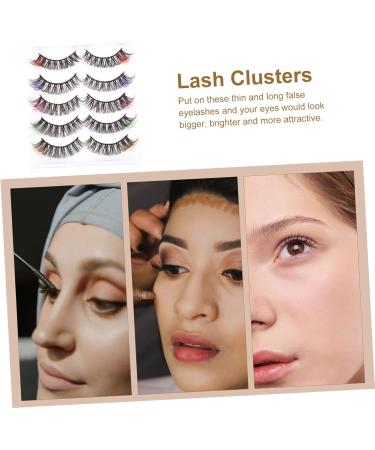 10 Pairs Color five pairs of eyelashes colored fake eyelashes colored end lashes eye glitter colored strip lashes faux lashes faux eyelashes half Russia slim Imitation - Buy Online on GoSupps.com