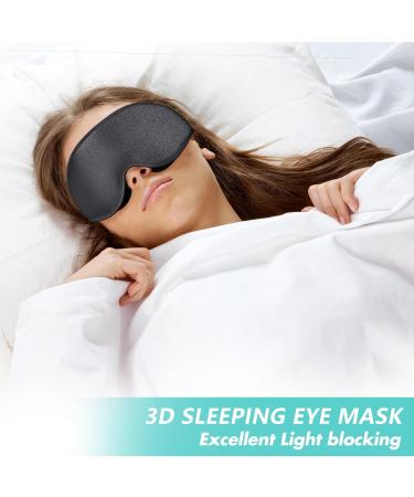 EasyVibe 3D Sleep Mask - Light Blocking Eye Mask with Adjustable Buckle | Soft Breathable Shade for Side Sleepers & Travel Yoga | Comfortable Black Sleeping Mask - Buy Online on GoSupps.com