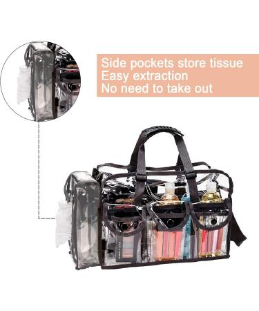 Enkrio Clear Waterproof Makeup Handbag | Travel & Sports Organizer with 5 Pockets & Shoulder Strap - Buy Online on GoSupps.com