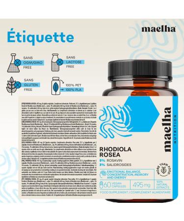 Rhodiola Rosea Fort | High Titration Supplement 5% Rosavine 3% Salidrosides | 60 Capsules | 100% Natural - Buy Online on GoSupps.com