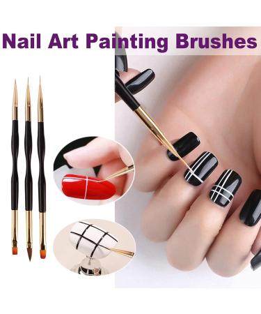 Famidiqgo Nail Stamper Set - French Tip Nail Art Kit with Clear Jelly Stamper Scraper & 3 Double-Ended Brushes for DIY Manicures - Buy Online on GoSupps.com