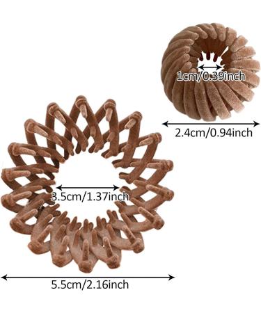 Magic Hair Clips - Bird Nest Ponytail Holder Lazy Hair Bun Maker | Bird Nest Velvet Magic Hair Clip Three Rows Teeth Styling Supplies for Making Ponytail Bun Long Short Curly Straight Hair Khaki - Buy Online on GoSupps.com