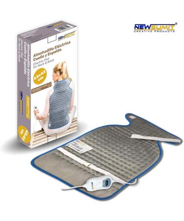 Newsumit Heating Cushion for Neck & Back Pain Relief | 3 Temperature Levels | Rapid Warm-Up | 90min Auto Shut-Off | 63x42cm - Buy Online on GoSupps.com