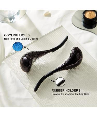 Pfefe Cryo Sticks | Ice Cream Balls for Face & Eyes | Stainless Steel Beauty Tools | Aesthetic Cooling Spa Globes with Storage Box - Diamond Black - Buy Online on GoSupps.com