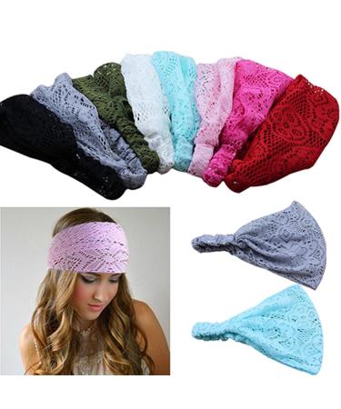 Shop Gemini_mall Women's Fashion Headwrap - Stylish Wide Headband Lace Hair Band Turban and Elastic Scarf for International Shipping - Buy Online on GoSupps.com