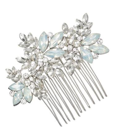 Beavorty comb Wedding Hair Accessories for Brides Bridal Hair Decor Bridal Headpieces for Wedding Bride Wedding Headdress Bride Headdress European and American decorate alloy