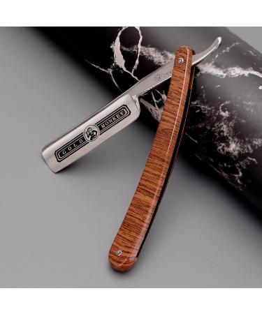 Gold Monkey-777 Straight Razor for Men - Stainless Steel Manual Shaving Razor with Natural Wood Handle | Vintage Barber Shaving Experience - Buy Online on GoSupps.com
