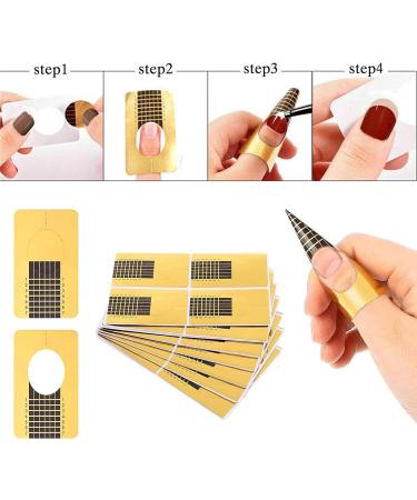 120 Piece Nail Stencils - Self-Adhesive Golden Modeling Stencils for Gel & Nail Extensions | International Shipping - Buy Online on GoSupps.com