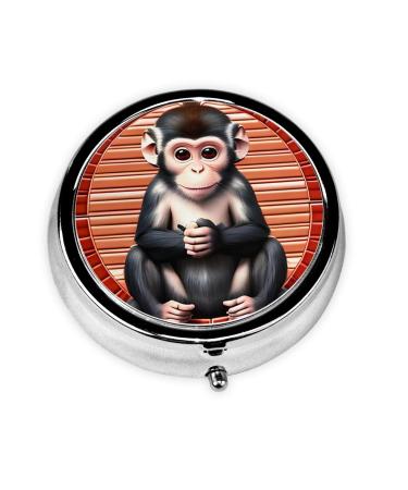 The Silent Monkeyround Pill Box 3 Compartment Round Pill Box Organizer &Portable Travel Pill Box for Traveling.