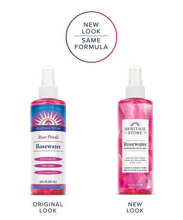 Heritage Store Rosewater Mist Sprayer 8 fl oz - Refreshing Rose Petals Essence - Buy Online on GoSupps.com