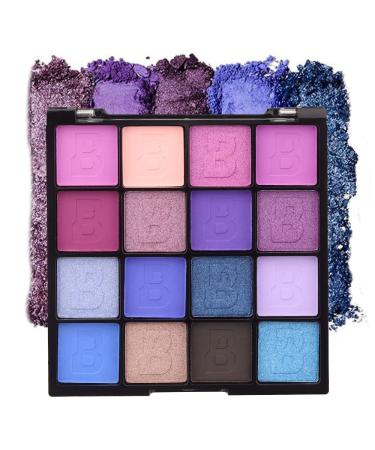 AMY'S DIARY Eyeshadow Palette Glitter Makeup Forest Blue Purple 16 Colors Matte Glitter Eyeshadow Long Lasting Colorful Eye Shadow Plattet for Women Girls K2