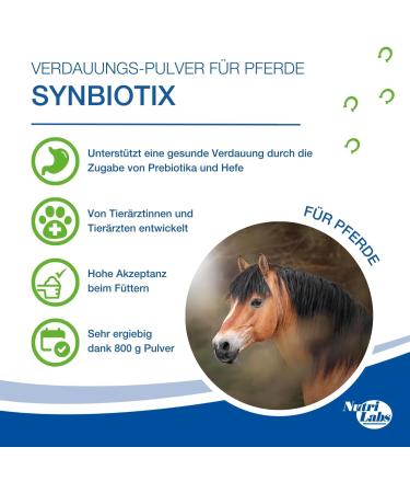 Nutrilabs Synbiotix Powder for Horses - 800g Digestive Supplement for Intestinal Health | Natural Darmflora with Yeast & Alante - Buy Online on GoSupps.com