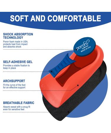 Plantar Fasciitis Heel Cups | Orthotic Inserts for Heel Pain & Achilles Tendonitis | Shock Absorbing 3/4 Arch Support Insoles - Men & Women Sizes - Buy Online on GoSupps.com