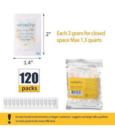WISEDRY 2G Silica Gel Packs - 120 Pouches | Food-Grade Moisture Absorber with Color Indicator | Ideal for International Shipping - Buy Online on GoSupps.com