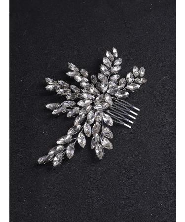 Deniferymakeup Bride Wedding Hair Combs Silver Rhinestone Headpiece Rhinestone Bridal Hair Accessories for Women and Girls (Silver) - Buy Online on GoSupps.com