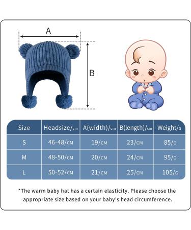 KAKU NANU Toddler Winter Hat with Double Pom Pom | Fleece Lined Beanie for Boys & Girls 1-2 Years | Dark Blue - Buy Online on GoSupps.com