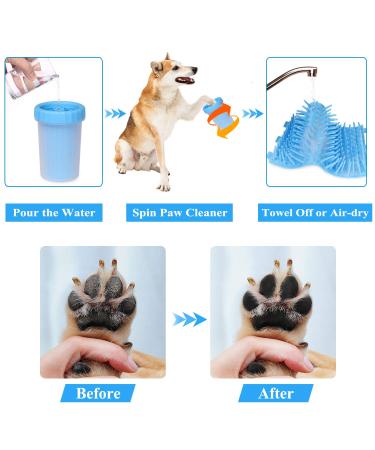 Dog Paw Cleaner Cup | Portable Silicone Paw Washer Brush for Large Dogs | Pet Grooming and Gifts for Dog Owners - Blue - Buy Online on GoSupps.com
