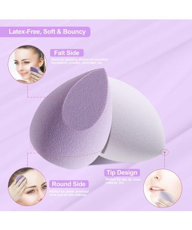 Make-Up Sponge Set - 4 Latex-Free Beauty Blenders in Morandi Purple | Dual Makeup Sponges with Holder for Flawless Foundation Application - Buy Online on GoSupps.com