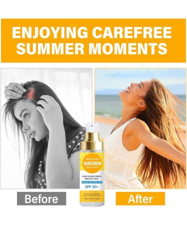 Scalp Sunscreen Spray - Hair Sun Protection Spray SPF 30 for Hair & Scalp Prevent Hair Color Fade/Dryness Non-Greasy Formula Original - Buy Online on GoSupps.com