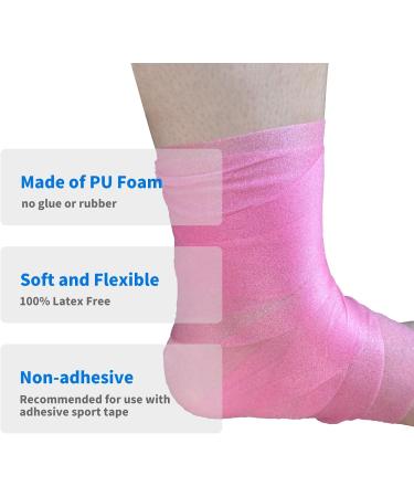 Pink Pre Wrap Tape for Athletes - 3 Rolls of Foam Underwrap Sports Wrap (66 Yards) - Ideal for Hair and Sports Use - Buy Online on GoSupps.com