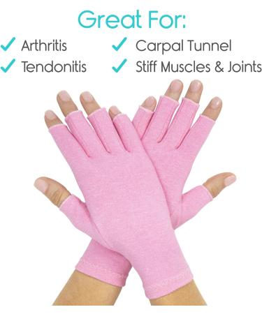 Vive Pink Arthritis Hand Compression Gloves Small - Pack of 2 | Effective Pain Relief & Support - Buy Online on GoSupps.com