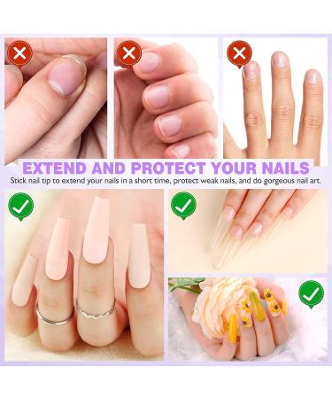 Saviland 4-in-1 Nail Glue Gel Kit with U V Light - 2Pcs 15ML Gel Nail Glue Set | Strong Adhesion & Easy Nail Extension Starter Kit for Home DIY - Buy Online on GoSupps.com