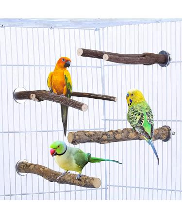 8 Pcs Bird Perches Parrot Stand Natural Wood Perch Parakeet Toys BirdCage Accessories for Conure Cockatiels Budgie Lovebird - Buy Online on GoSupps.com