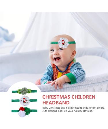 Lurrose 3pcs Floral Headbands Christmas Santa Cloth Hair Bands for Baby Girls - Elastic Hair Accessories for Newborns, Infants, Toddlers and Kids - Buy Online on GoSupps.com