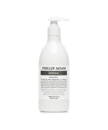 Phillip Adam Unscented Lotion for All Skin Types - Fast Absorbing and Moisturizing - All Natural Based - Vegan and Gluten Free - 13.5 Fl Oz