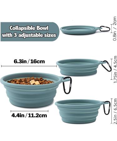 Ohmo Foldable Dog Bowl 800ml - Portable Travel Water Bowl for Medium to Large Pets - Extra Thick Light Blue - Buy Online on GoSupps.com
