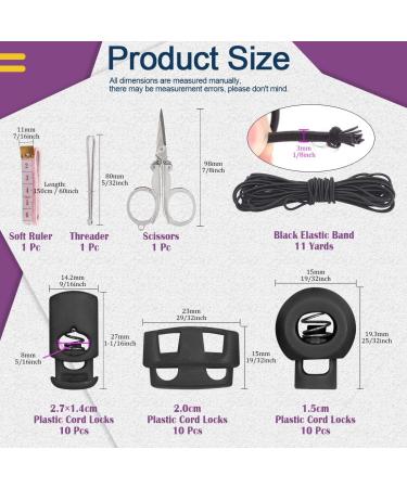 Swpeet 35Pcs Plastic Cord Locks with 11 Yards Elastic Cord - Adjustable Non-Slip Stoppers for Drawstrings, Shoelaces, Clothing - Buy Online on GoSupps.com