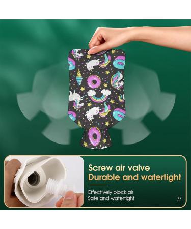 Donuts Unicorns Hot Water Bottle with Cover - Plush Hand Warmer for Adults & Kids | 26.5x15.3cm | Cozy & Cute Gift - Buy Online on GoSupps.com