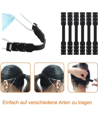 Feloyal Hearing Protection Mask Extensions - 10 Non-Slip Adjustable Buckles for Better Fit - Black (19 cm) | International Shipping - Buy Online on GoSupps.com